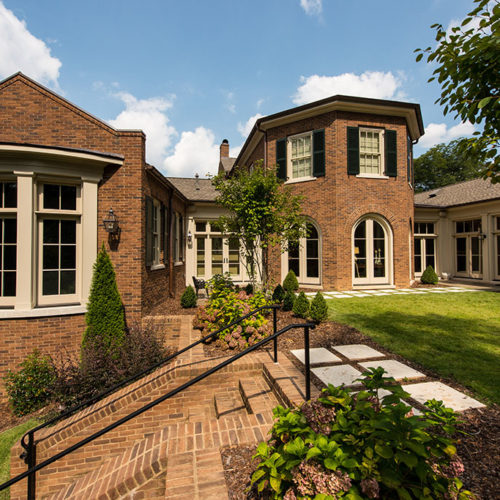 Exterior of Brick Home with Garden