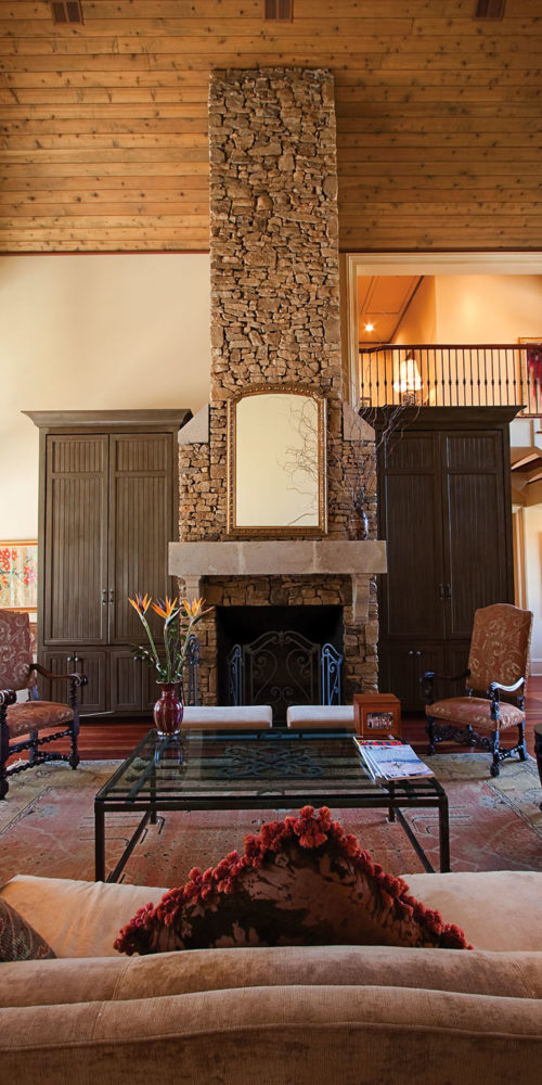 Sitting Area with Stone Fireplace